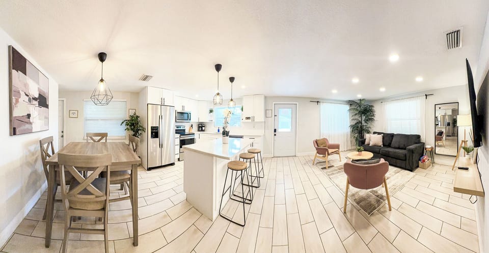 Modern kitchen with island seating