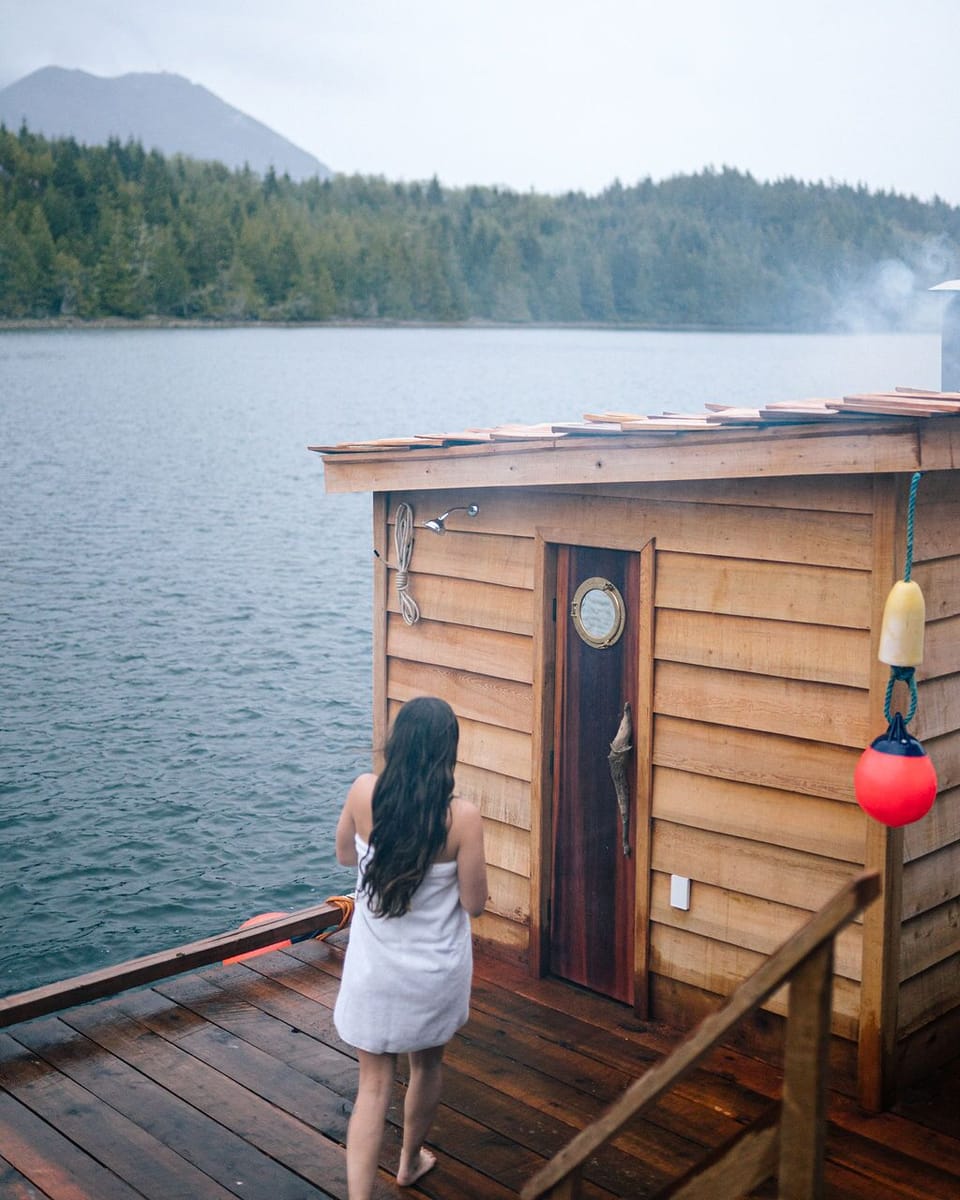Heading to the sauna - jump in the ocean at night there may be bioluminescence!
