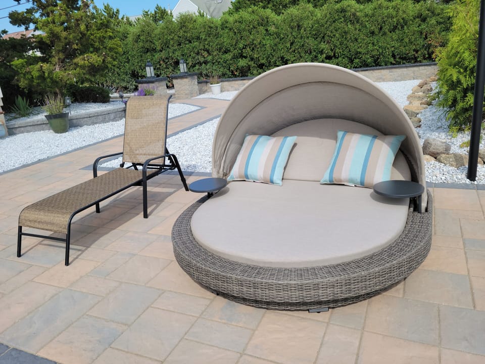 Side patio area for sunbathing
