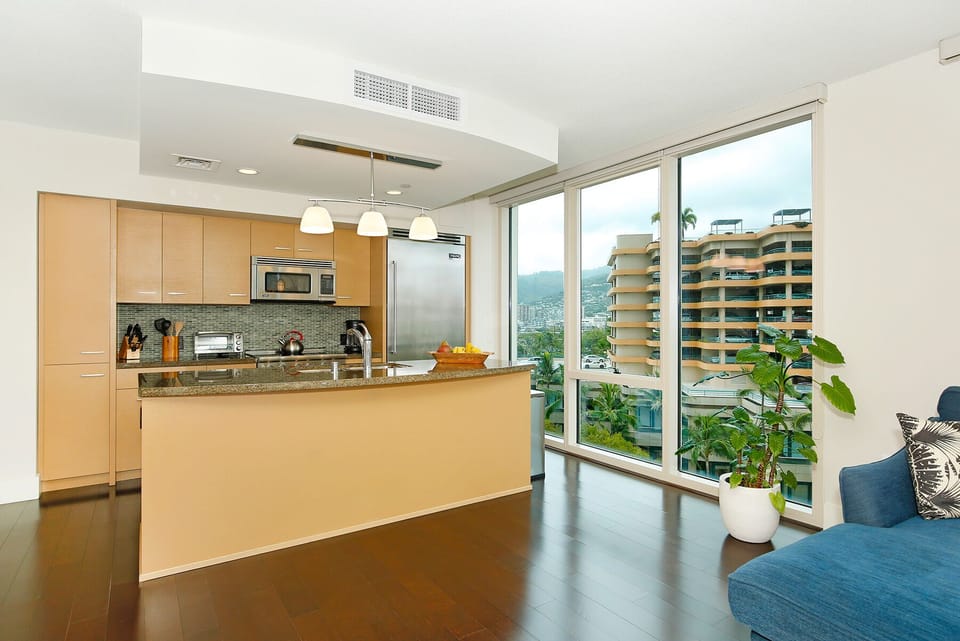 Gourmet Full Kitchen with Mountain and City Views