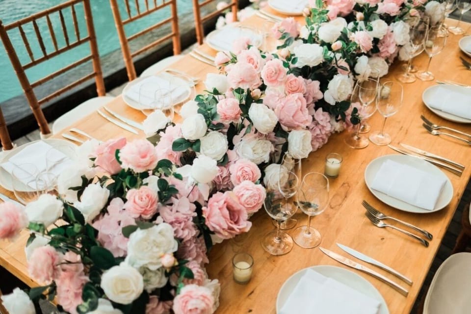 Outdoor banquet area