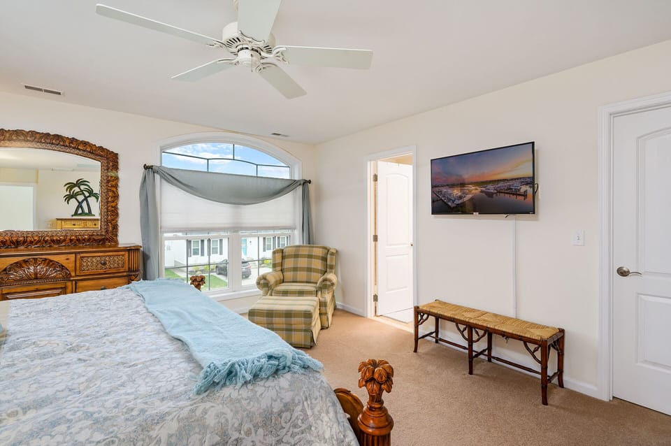 Melt into the plush bed and stream your favorite show after a day of fun