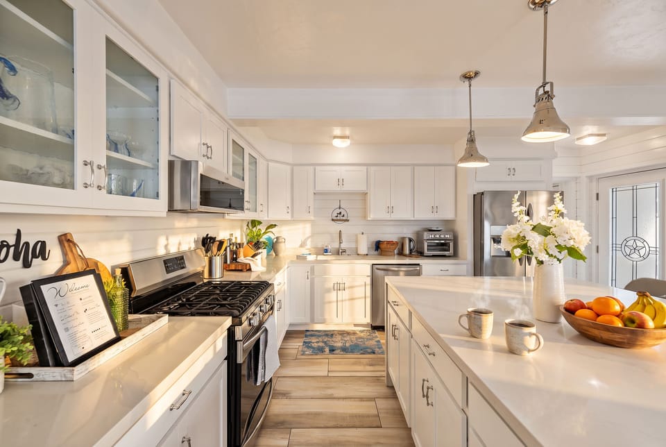 Dishwasher and gas stove. 