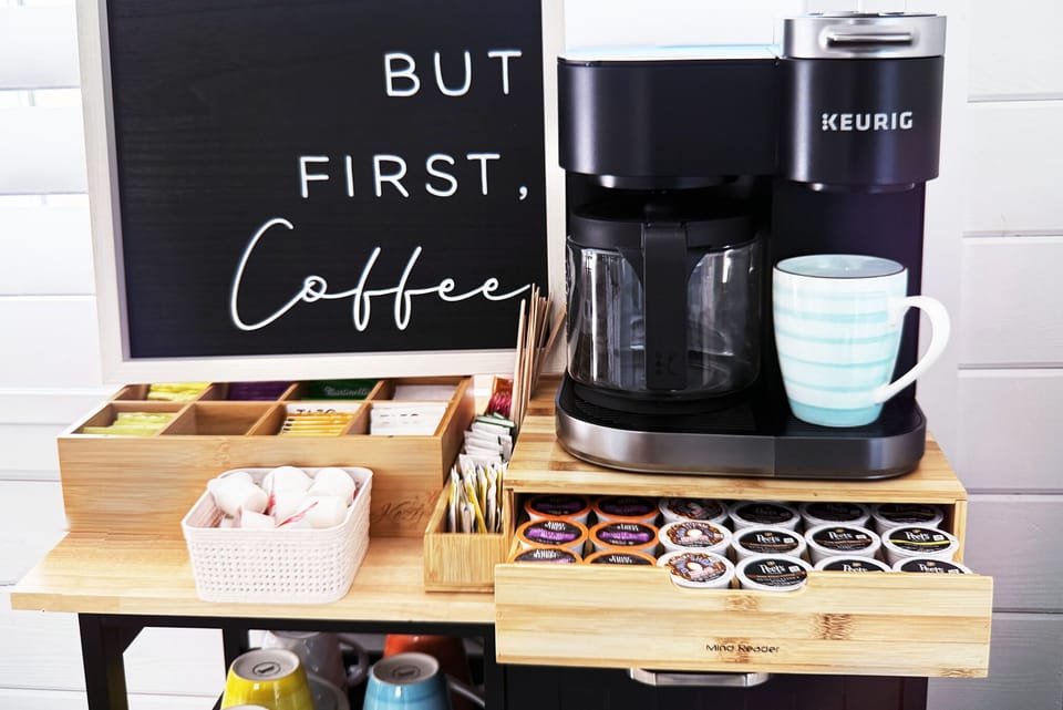 Complimentary coffee and tea bar