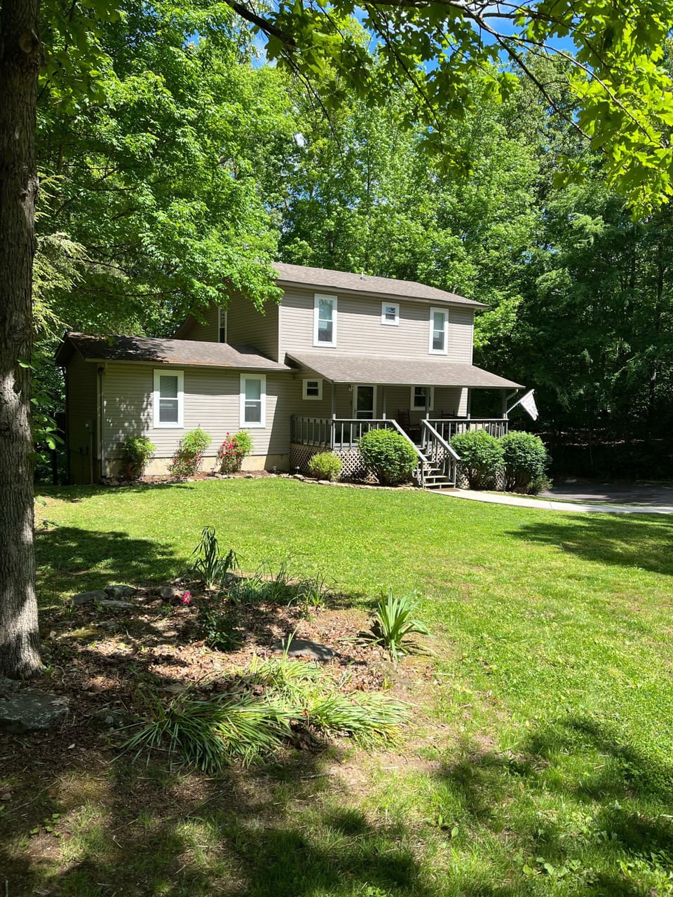 Front of house with ample parking 