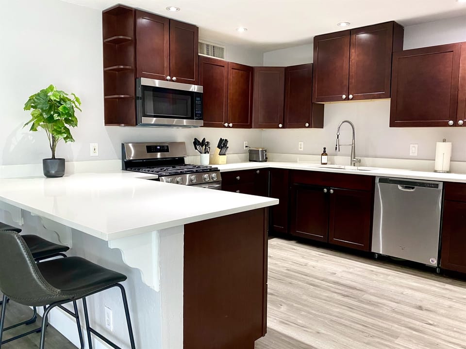Stocked chef's kitchen for your culinary adventures.