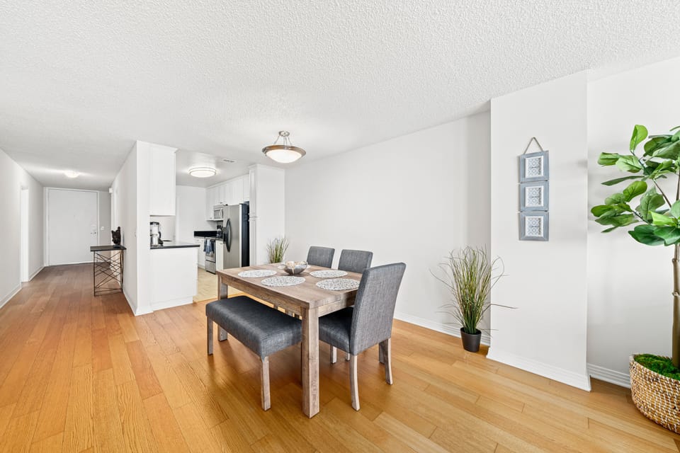 Modern dining area perfect for shared meals or cozy mornings with a view.