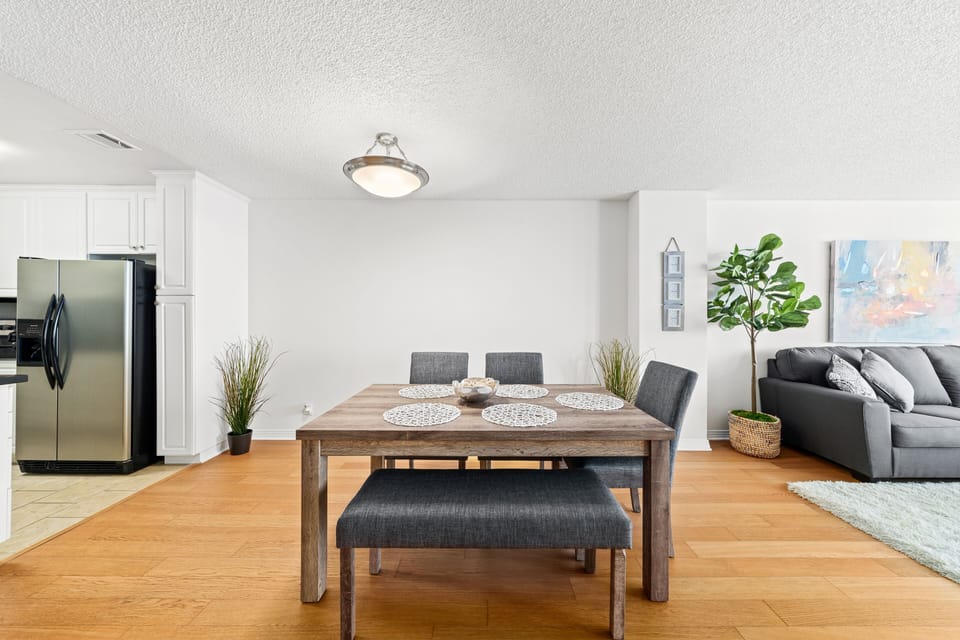 Modern dining area perfect for shared meals or cozy mornings with a view.
