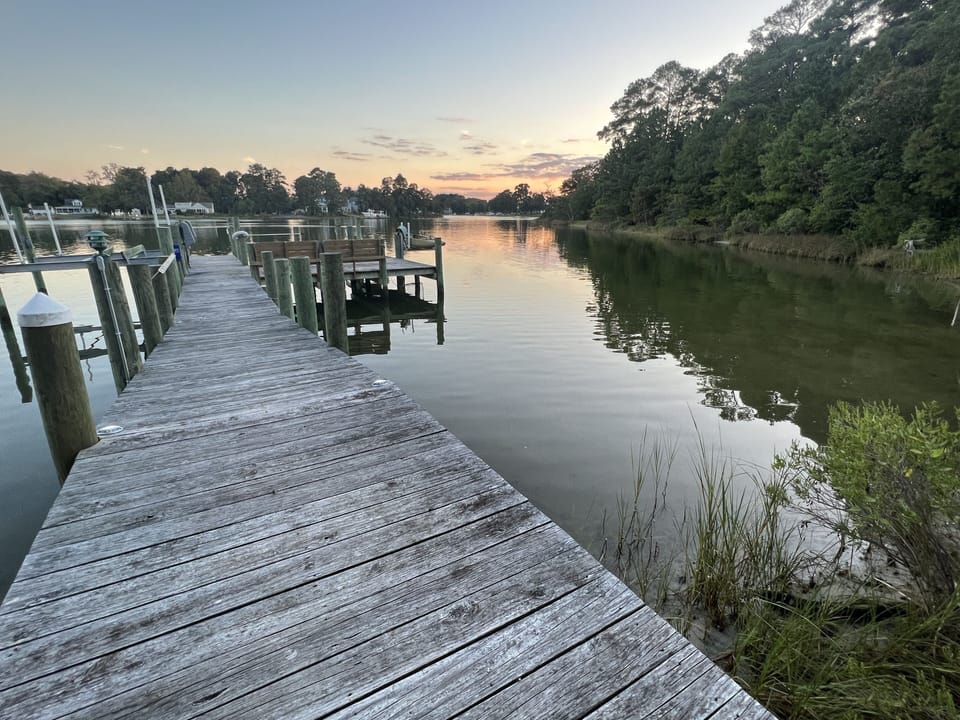 Gorgeous sunsets and fishing from the private dock!
