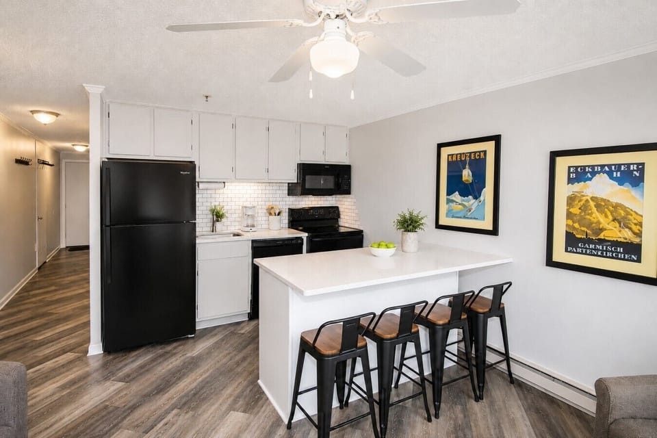 Updated kitchen with counter seating