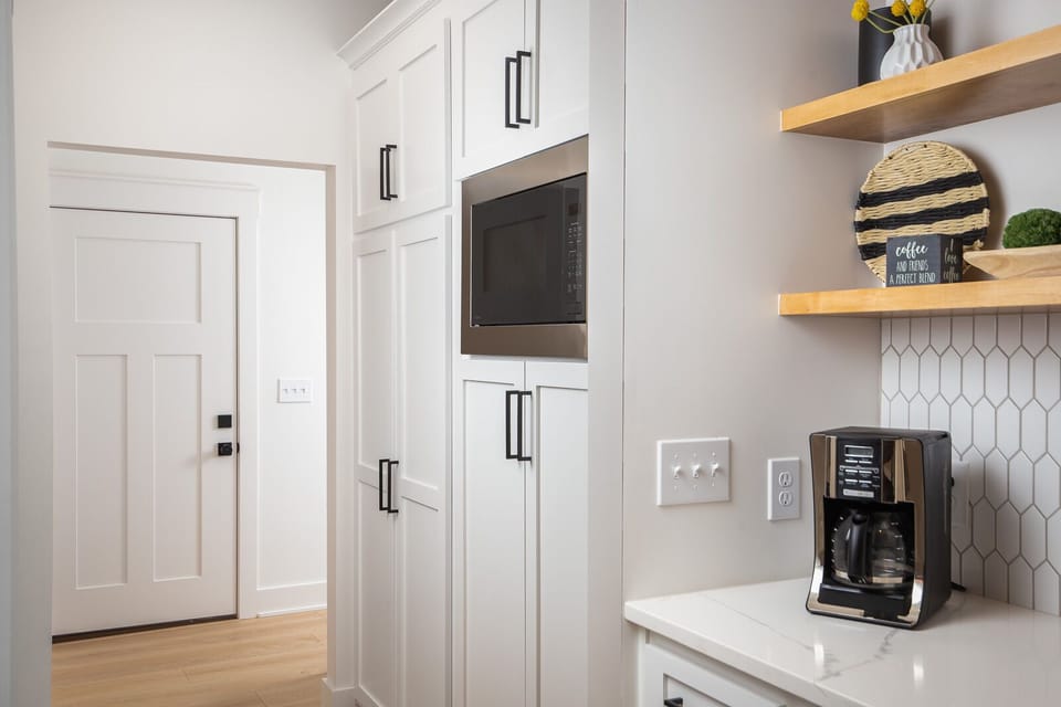 Coffee Bar, Microwave, Pantry, Appliance Cabinets