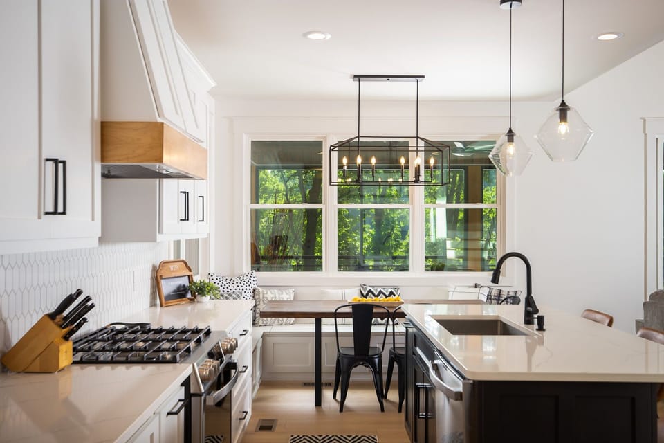 Fully stocked kitchen.
