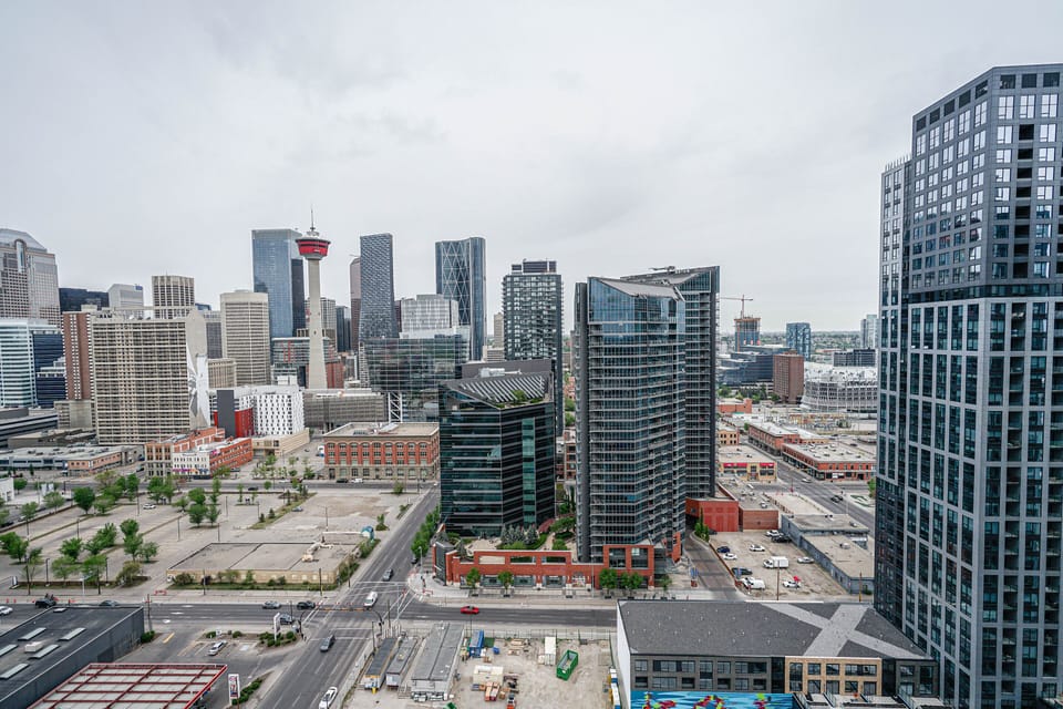 Enjoy the city skyline from the private balcony