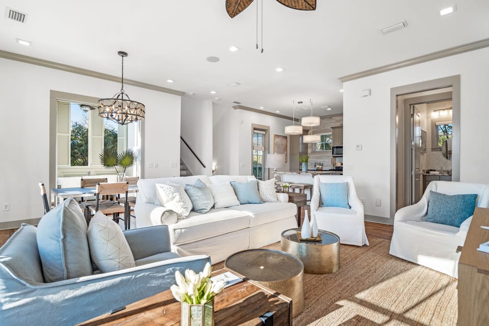 Sleeper Sofa in the Living Room with access to Full bathroom with shower