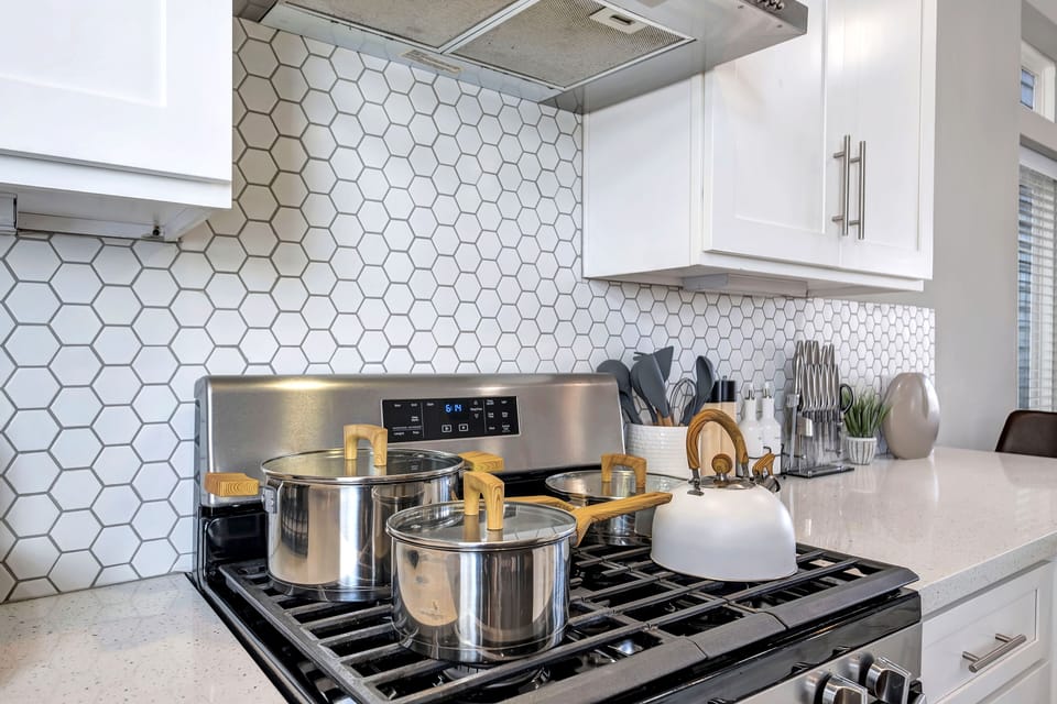 Kitchen is equipped with all cooking essentials.