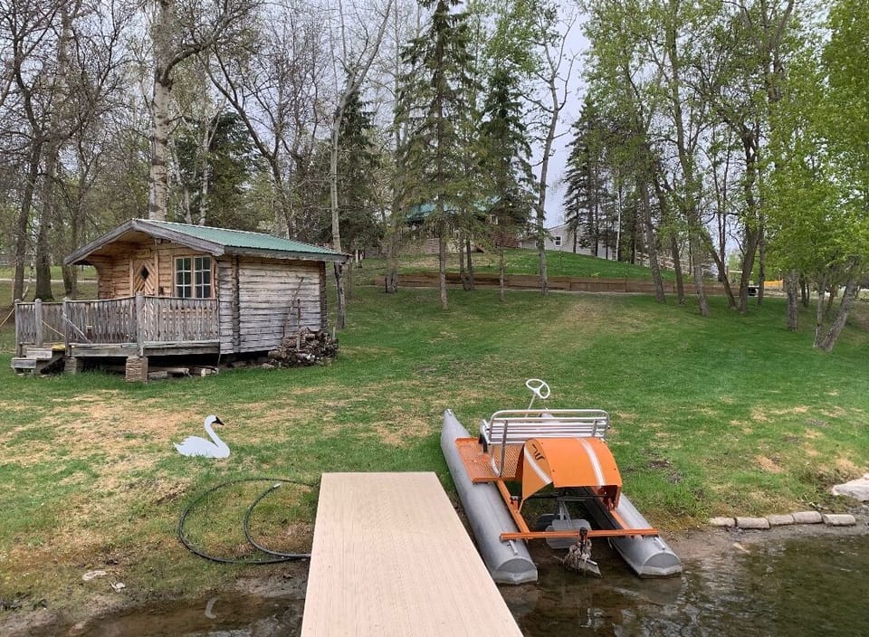 picture from the lake off the dock that guests can use
