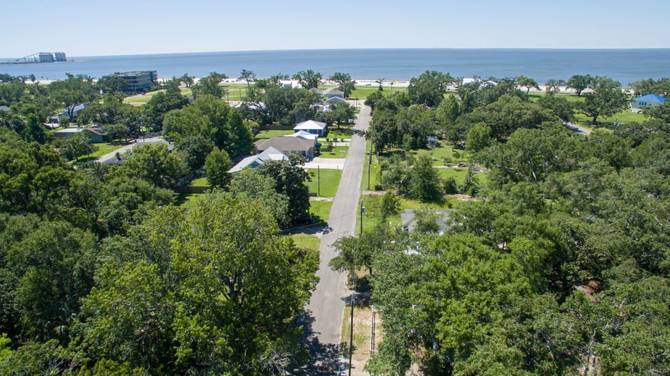 Coastal Cottage is at bottom left of this photo. Looking down the street. 