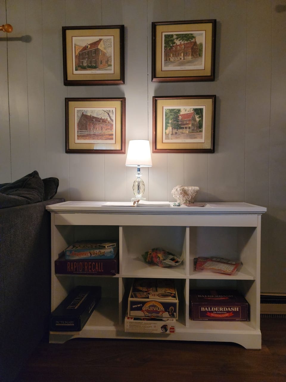 The guest book table is stocked full of games and activities for all ages.
