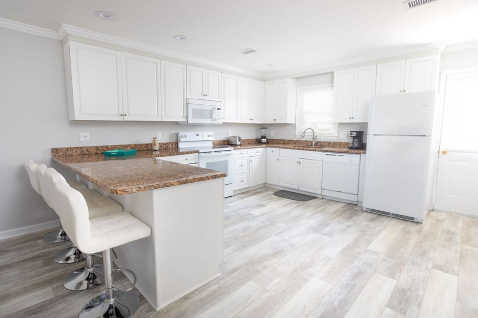 Upstairs kitchen with all new appliances