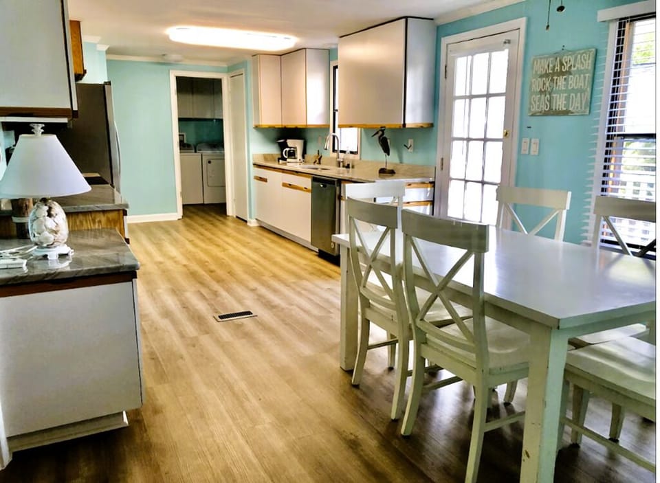 Kitchen is fully stocked with new appliances.