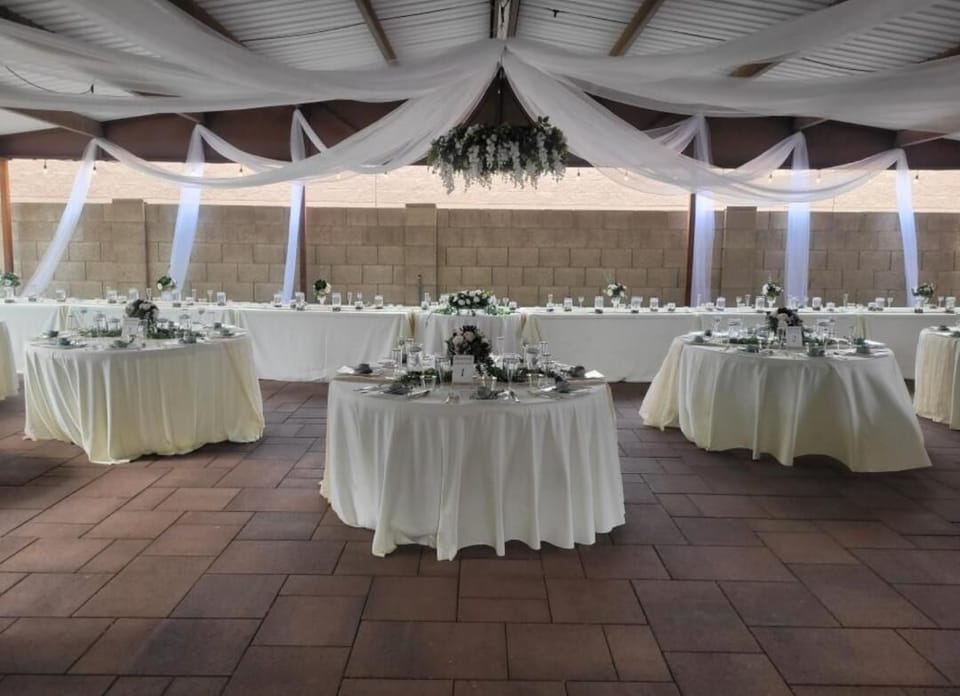 Outdoor banquet area