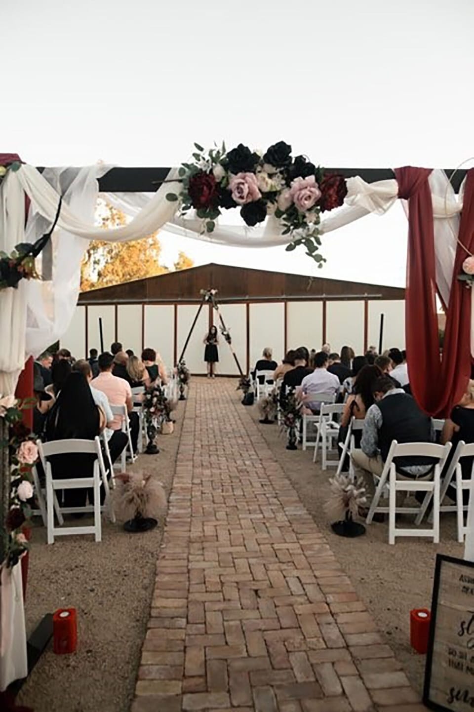 Outdoor banquet area