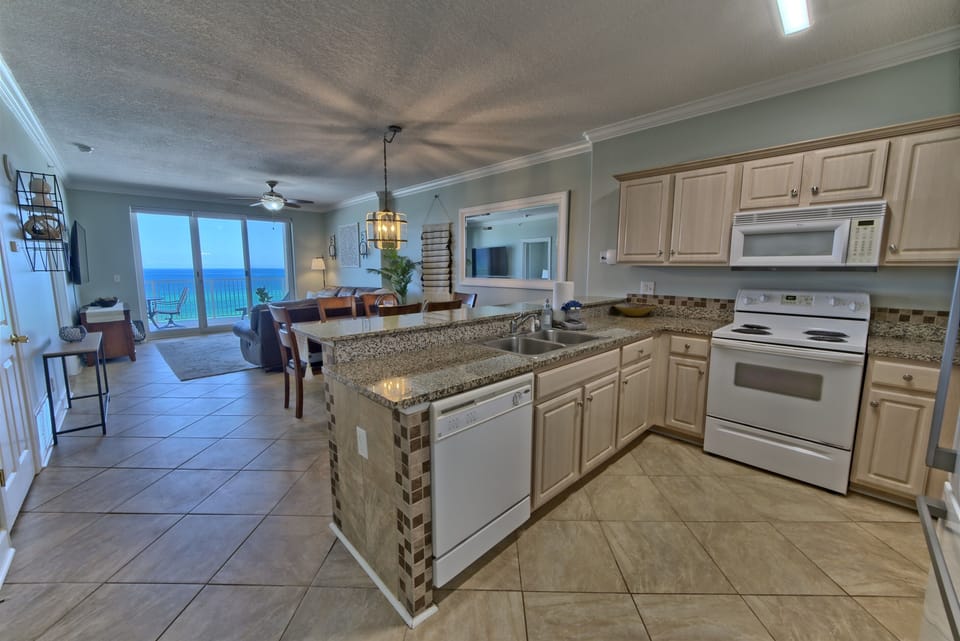 Kitchen is very spacious with everything you will need to prepare meals