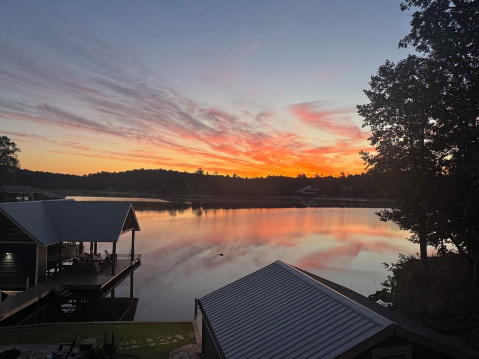 Sunrise view from sunroom