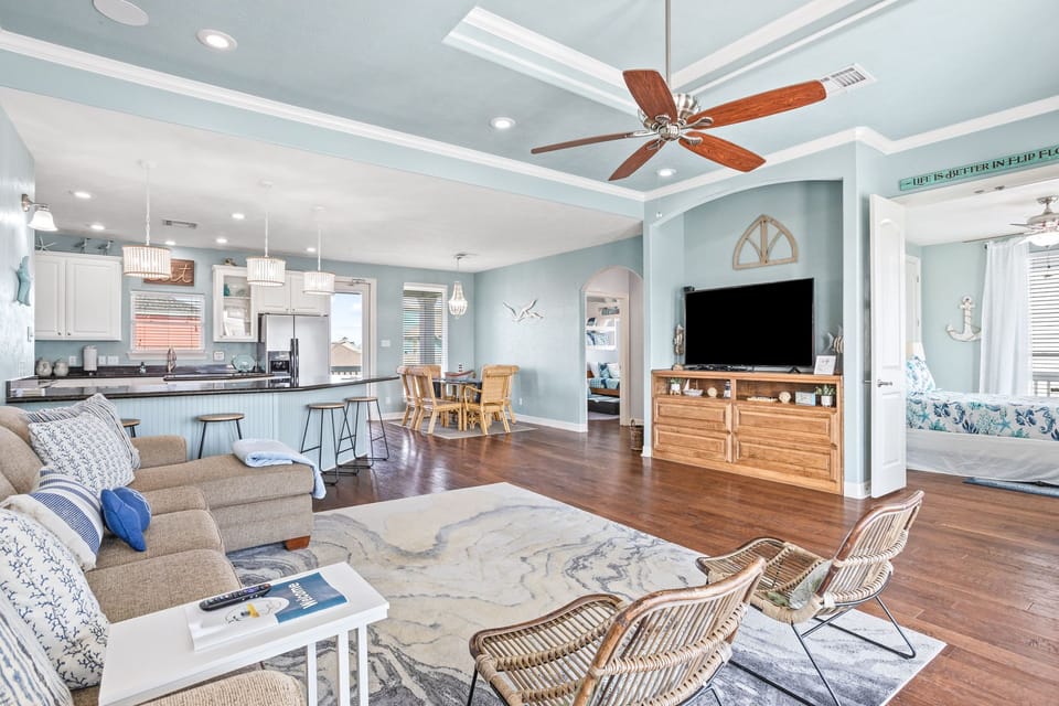 Open concept home with abundant seating to stream on the smart TV
