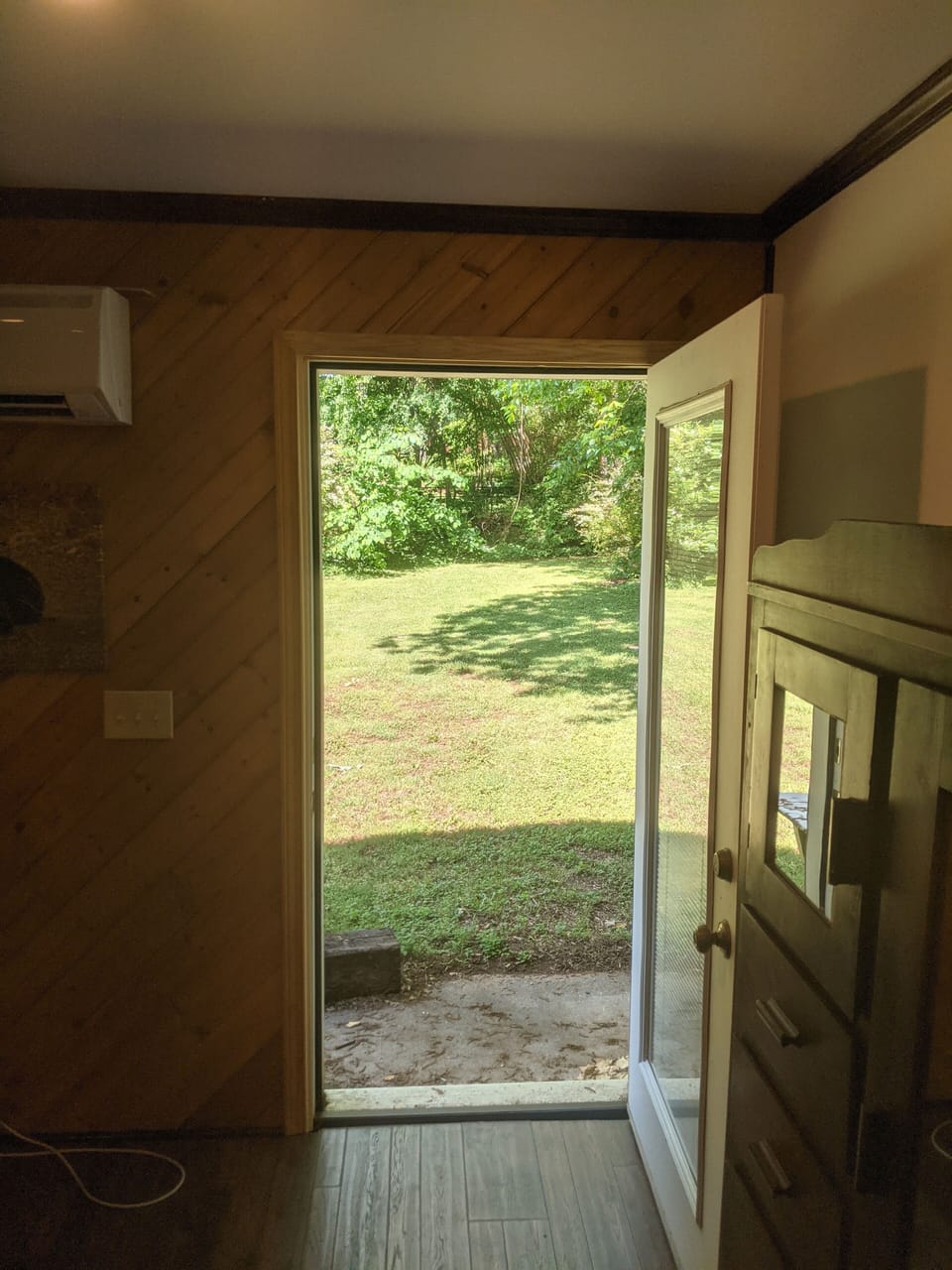 view out the back door in private fenced in yard area