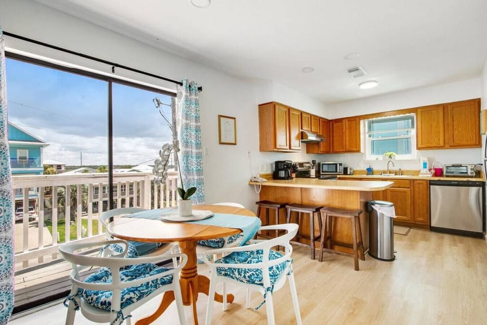 The kitchen is fully equipped with a brand new stainless steel oven, refrigerator and dishwasher along with a microwave and toaster oven/air fryer.