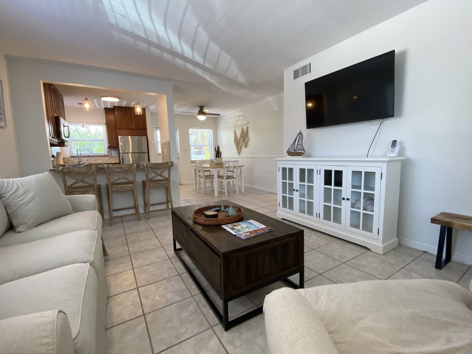 Living area with smart TV