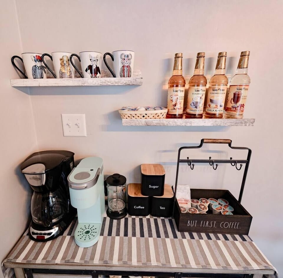 Coffee bar station with tea so everyone can enjoy a perfect morning beverage.