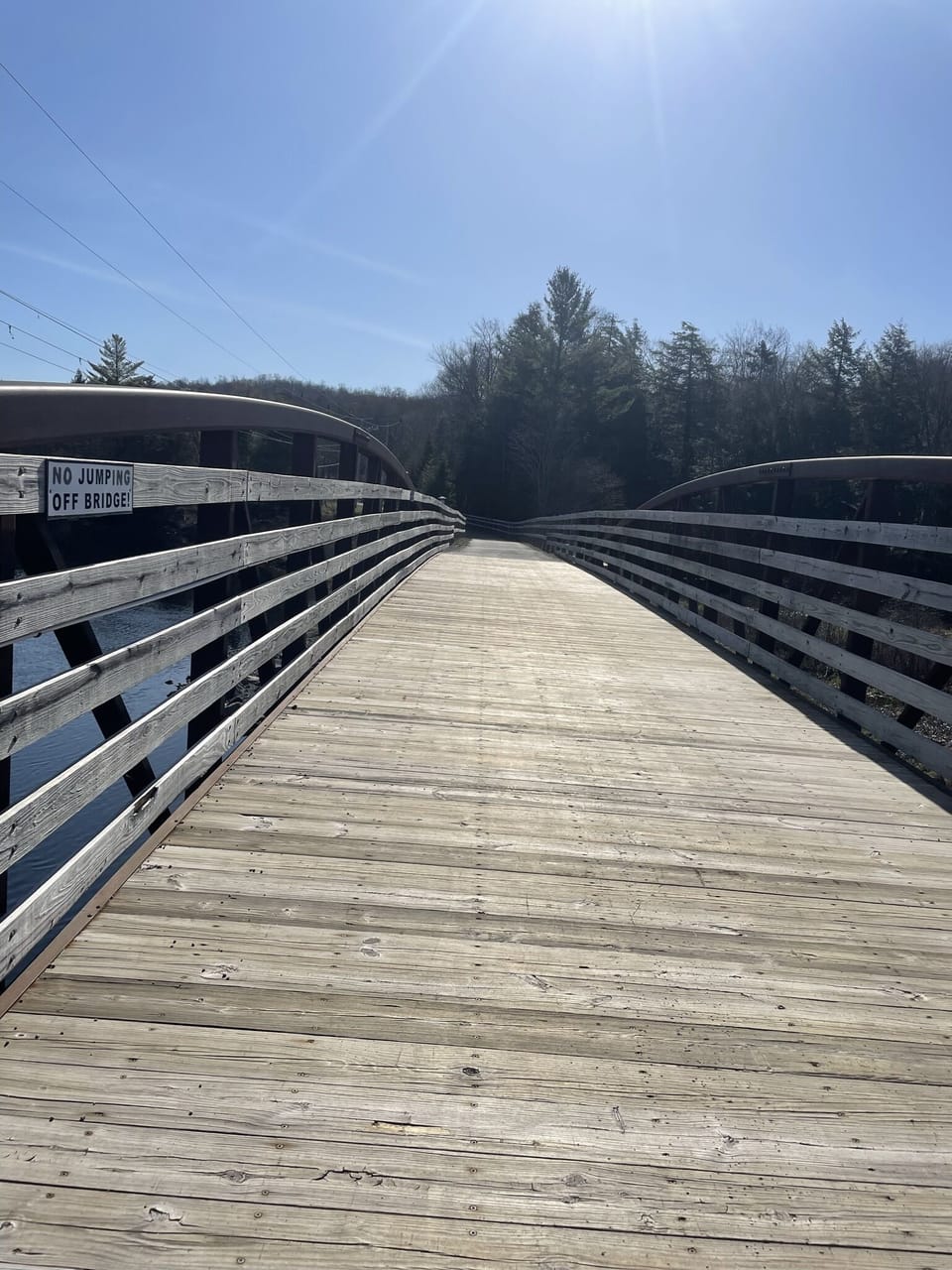 Toby bike trail foot bridge a block away. Amazing views! 