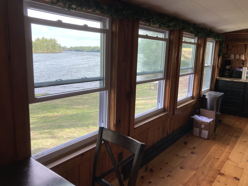 Look how close the lake is through kitchen windows!