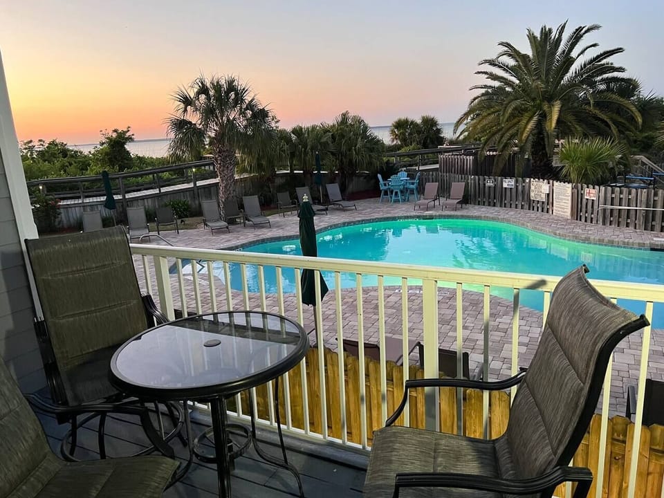 Private Balcony View - pool overlooking the beach