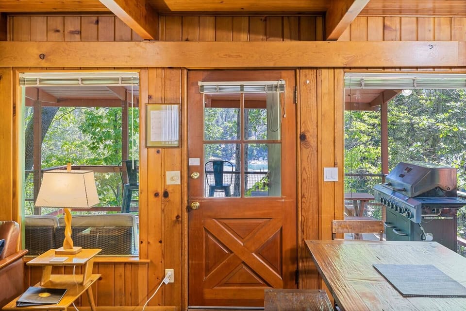 Door from living area to back deck