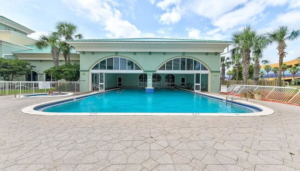 One of the heated pools