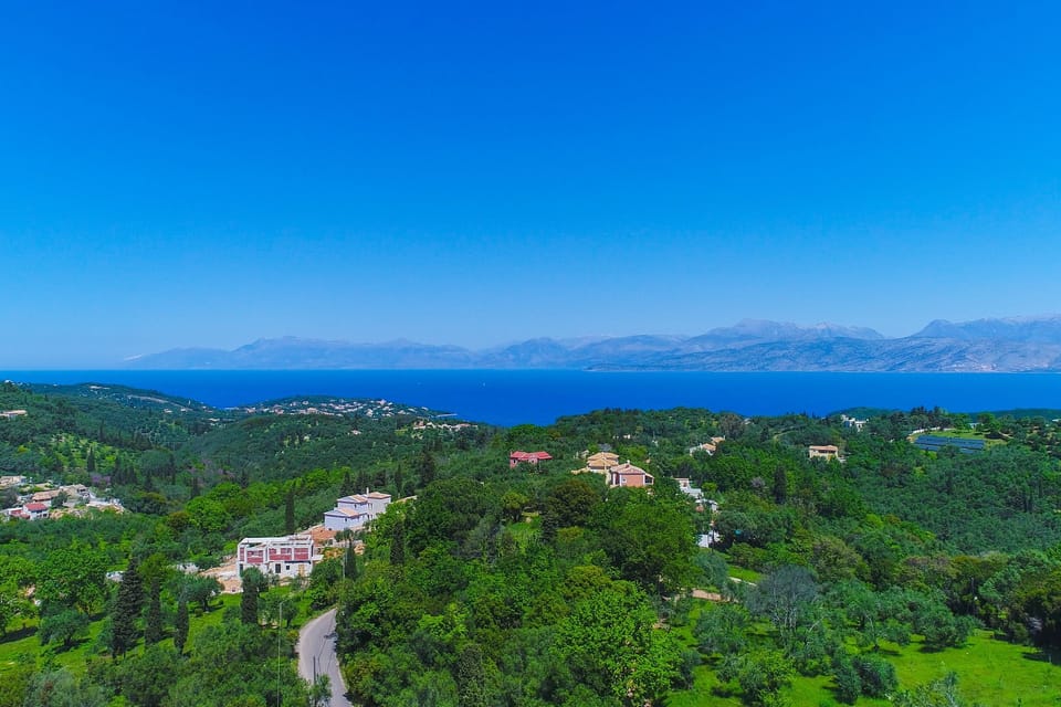 Aerial view of the surrounding countryside