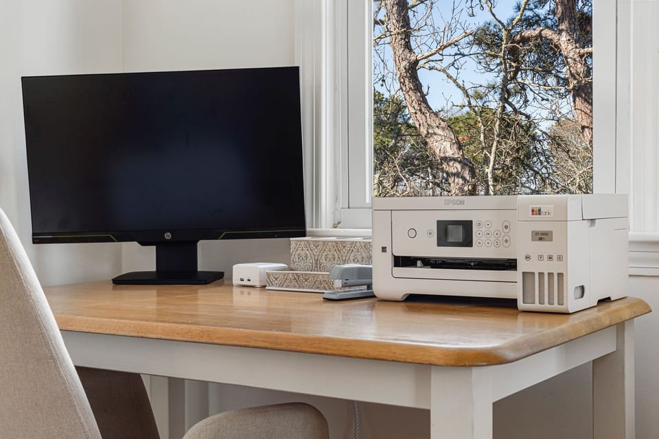 Workstation in bedroom.