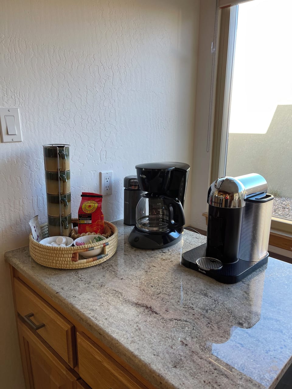 Full coffee bar in the kitchen.