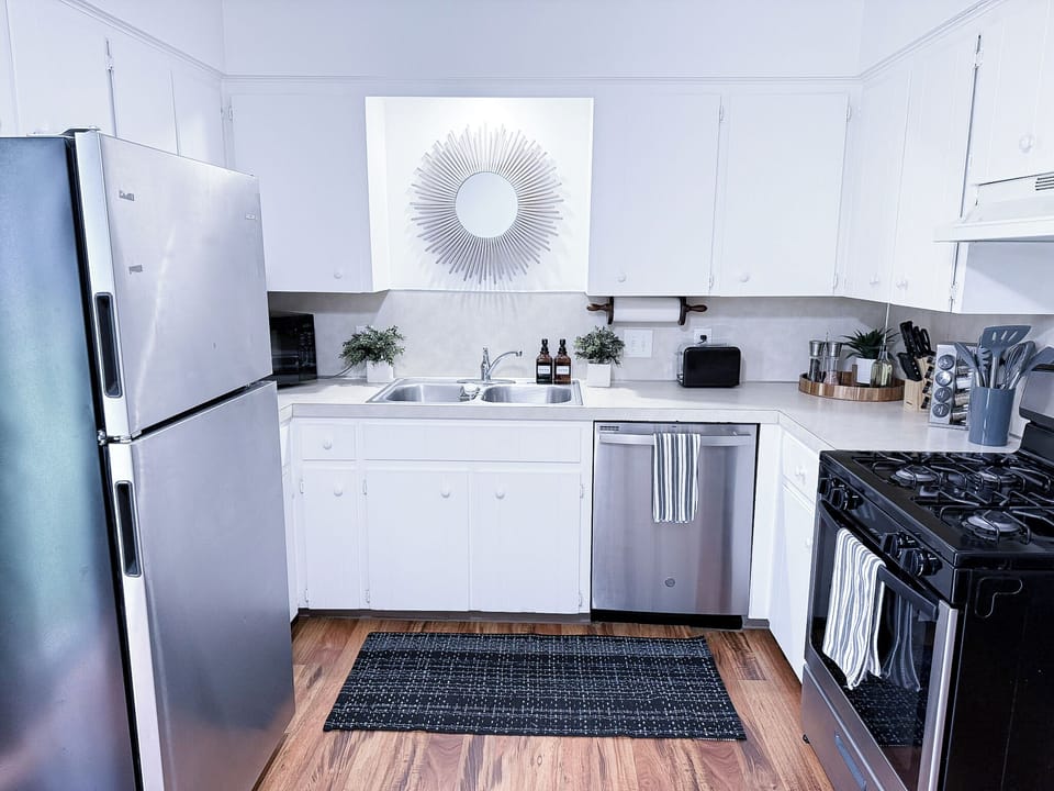 Spacious Kitchen Featuring a Charming Coffee Bar and All of the Essentials