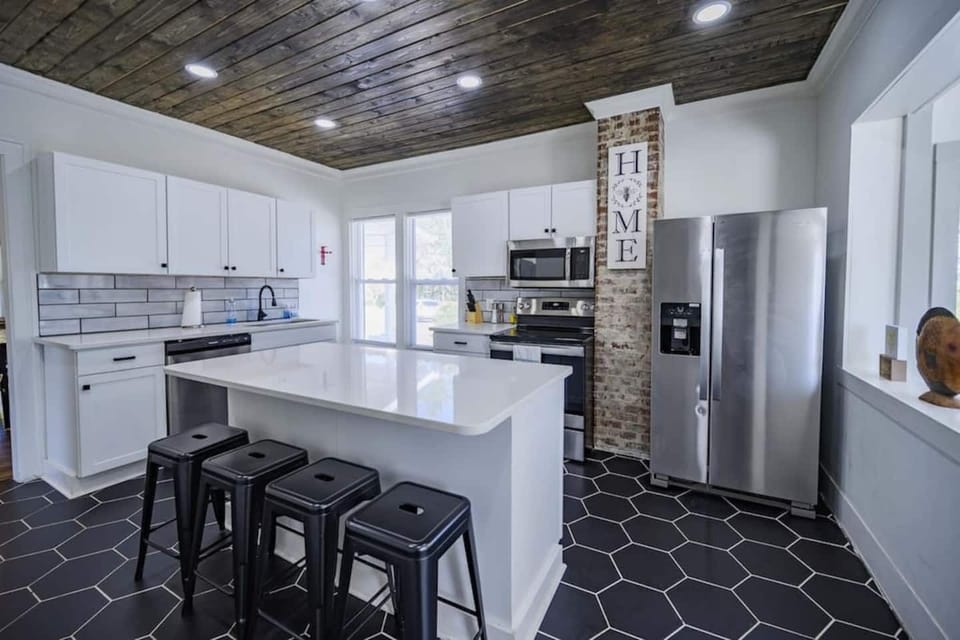 This kitchen is so light and bright and was a labor of love to restore! 