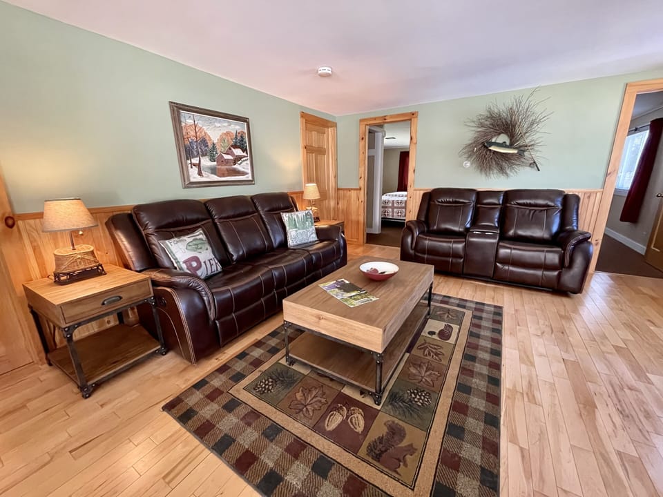 Living room with leather recliners
