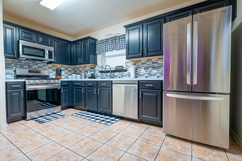 Newly renovated black kitchen