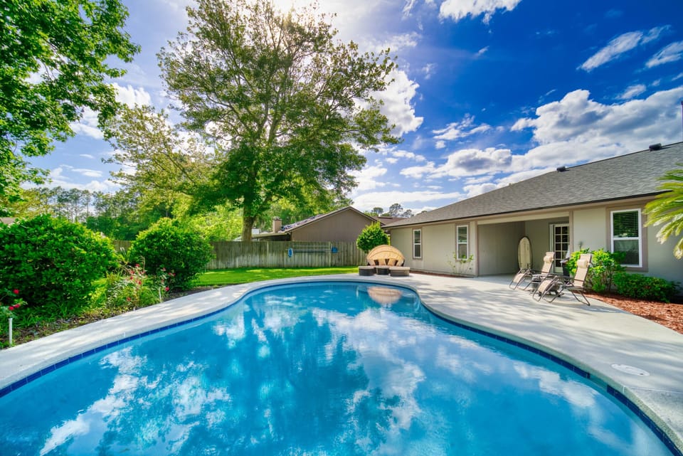Private pool in our spacious backyard, no neighbor in the back!