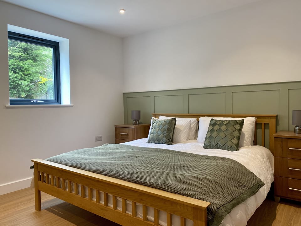 Master bedroom with super king size bed.