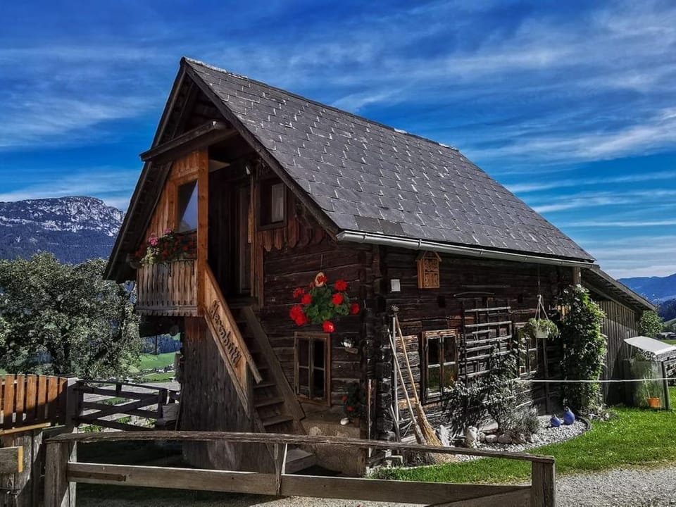 Hexenhüttl - Doppelzimmer mit Dusche, WC - Roanahof Farm Stay in Schladming
