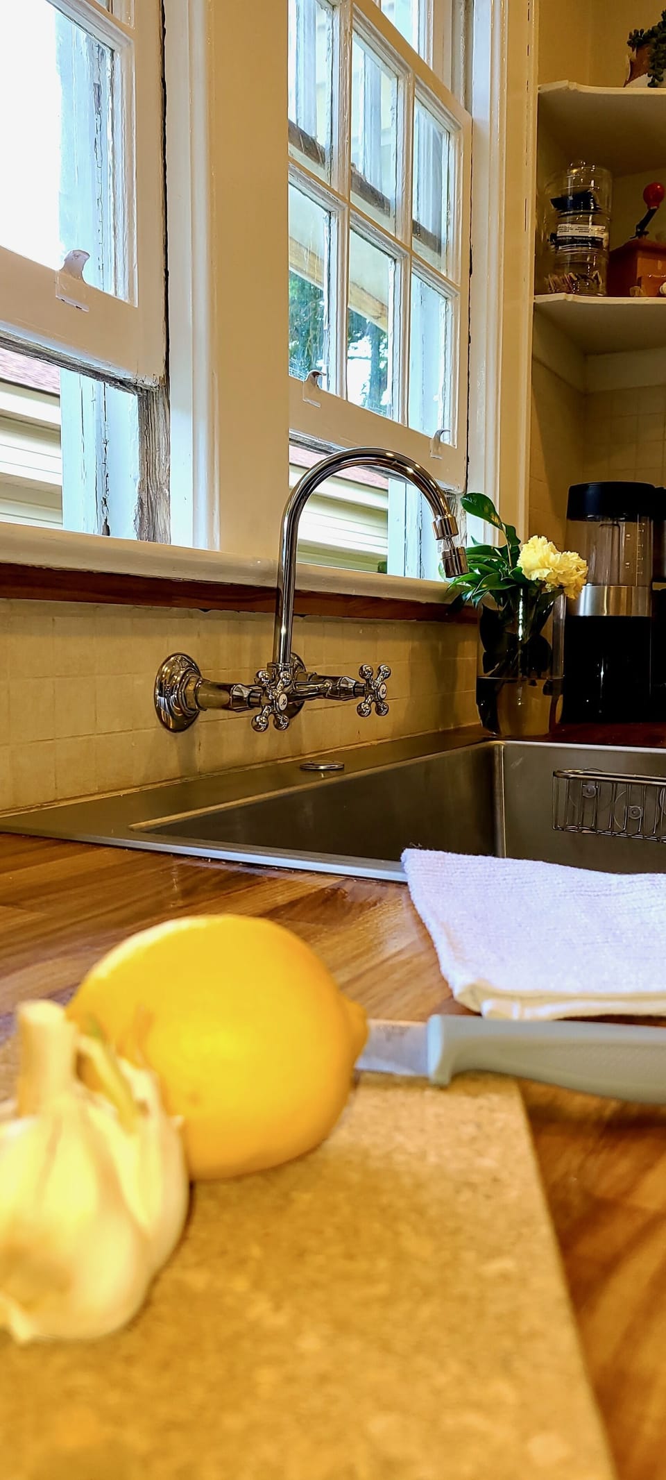 The kitchen is equipped to cook a full meal