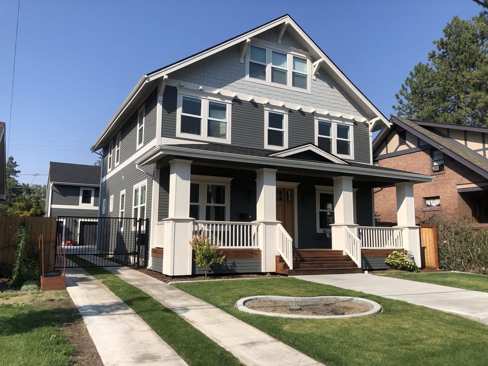Above garage apartment is located down the driveway behind the main home.  